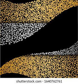 Abstract gold and black shiny vector background.