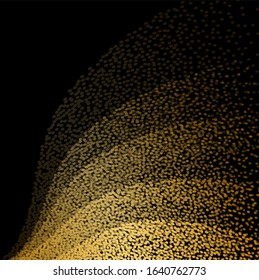 Abstract gold and black shiny vector background.
