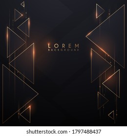 Abstract gold and black triangle shapes background