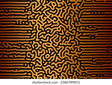 Abstract gold and black turing pattern background 