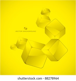 Abstract gold blocks background. Cover design template. 3D illustration for brochure, poster, presentation, flyer or banner.