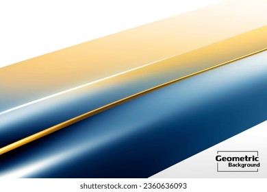 Abstract gold and blue geometric background. Dynamic shapes composition. Vector illustration.