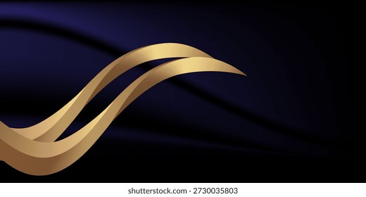 Abstract gold and blue geometric background. Dynamic shapes composition. Vector illustration.

