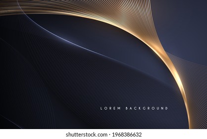 Abstract gold and blue lines background