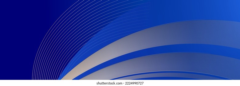 Abstract gold and blue lines background banner