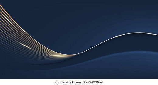 Abstract gold and blue lines background.eps 10