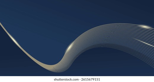 Abstract gold and blue lines background