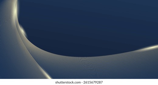 Abstract gold and blue lines background