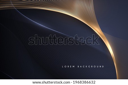 Abstract gold and blue lines background