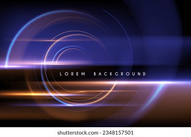 Abstract gold and blue motion light effect background