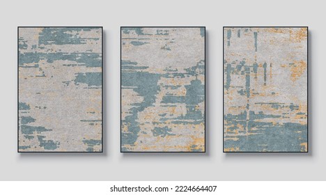 Abstract gold and blue texture art vector pattern, Retro background