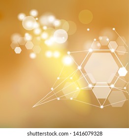 Abstract gold blurred background in modern style. Universal application - research, medicine, beauty  