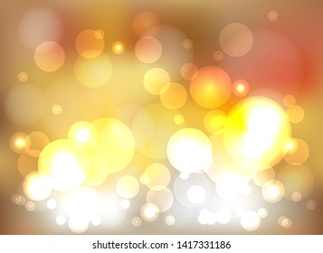 Abstract gold and blurry light, luxury background. Beautiful bokeh effect backdrop.