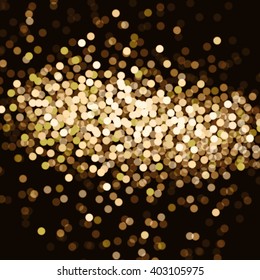 Abstract gold bokeh background. 