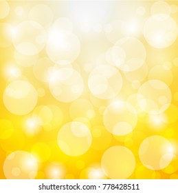 Abstract gold bokeh background  with blur bokeh light effect,vector illustration .