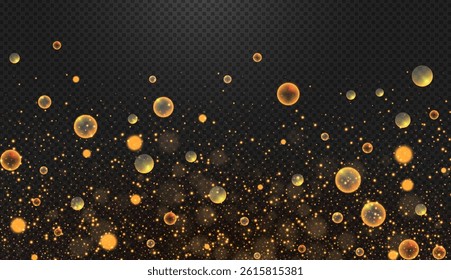 Abstract gold bokeh background. Shining transparent light effect. textured space