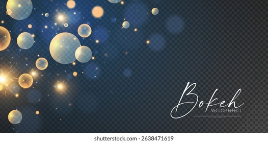Abstract gold bokeh background. Shining transparent light effect. textured space