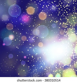 Abstract gold bokeh background. Vector illustration