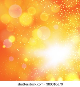 Abstract gold bokeh background. Vector illustration