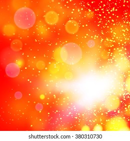 Abstract gold bokeh background. Vector illustration