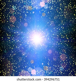 Abstract gold bokeh background. Vector illustration