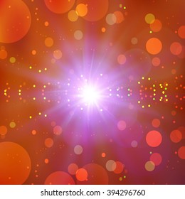 Abstract gold bokeh background. Vector illustration