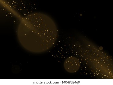 Abstract gold bokeh with black background