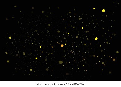 Abstract gold bokeh with black background