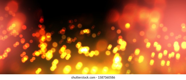 Abstract gold bokeh with black background
