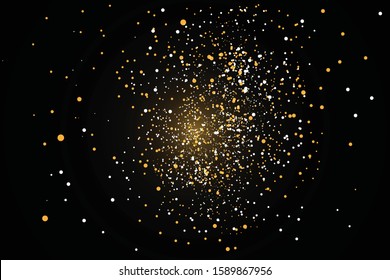 Abstract gold bokeh with black background