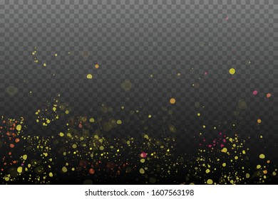 Abstract gold bokeh with black background