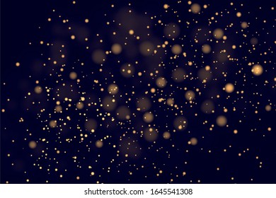 Abstract gold bokeh with black background