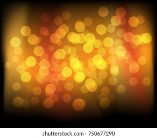 Abstract gold bokeh blur circle vector background