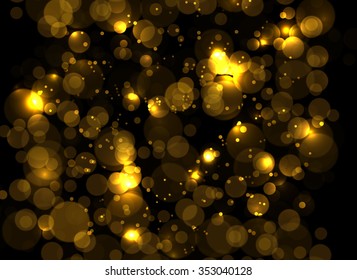 Abstract gold bokeh digital background. Vector illustration