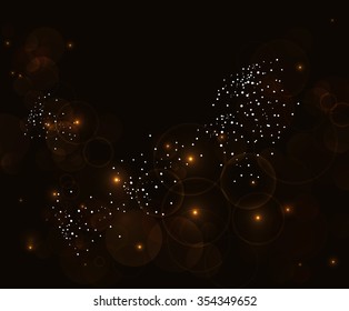 Abstract gold bokeh digital background. Vector illustration.