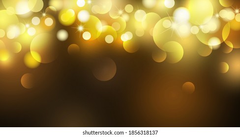 Resumen de las luces de bokek de oro ilustración vectorial de fondo