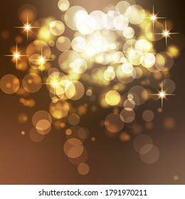 Abstrakter Bokeh- und Stern-Hintergrund, Vektorgrafik