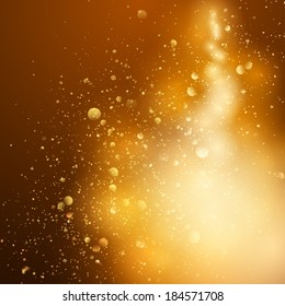 Abstract gold and brown background with space for text.