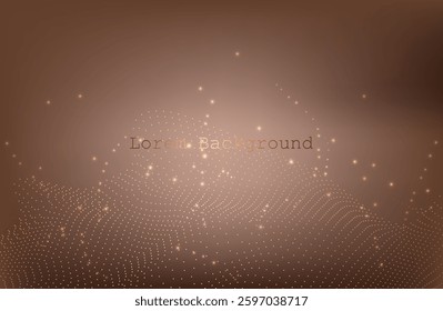 Abstract gold brown wave Geometrical Background Connection wave structure.  Connecting dots and lines.Big data visualization and Business.Premium background design with mocha mousse sound wave.Vector