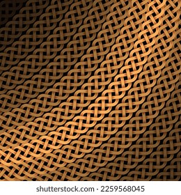 Abstract gold circle celtic pattern ornament design elements isolated on black background