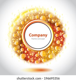Abstract gold circle element - Science and Research - laboratory facilities - cells and molecules - stock vector