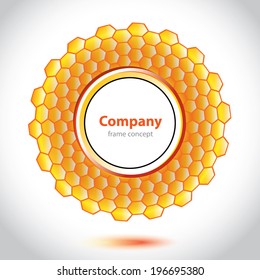 Abstract gold circle element - Science and Research - cells and molecules - chemical formulas - DNA research - stock vector