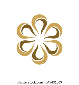 Abstract Gold Circle Flower Logo Template Illustration Design. Vector EPS 10.