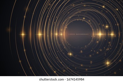 Abstract gold circle lines background