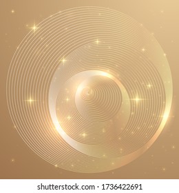 Abstract gold circle lines background