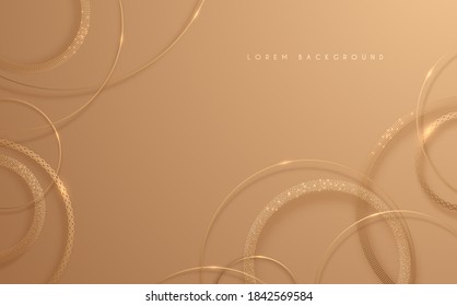 Abstract gold circle lines background