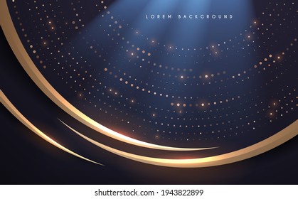 Abstract gold circle lines and dots background