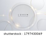 Abstract gold circle lines on white background