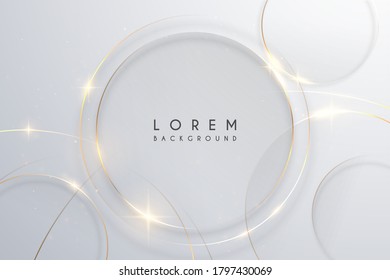 Abstract gold circle lines on white background - Shutterstock ID 1797430069