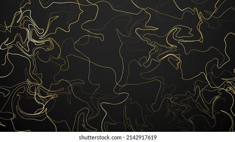 Abstract gold circle lines and lines on black background.Abstract Golden circular frame on a modern black background.Dark black and Gold mosaic background. Modern dark abstract vector texture.